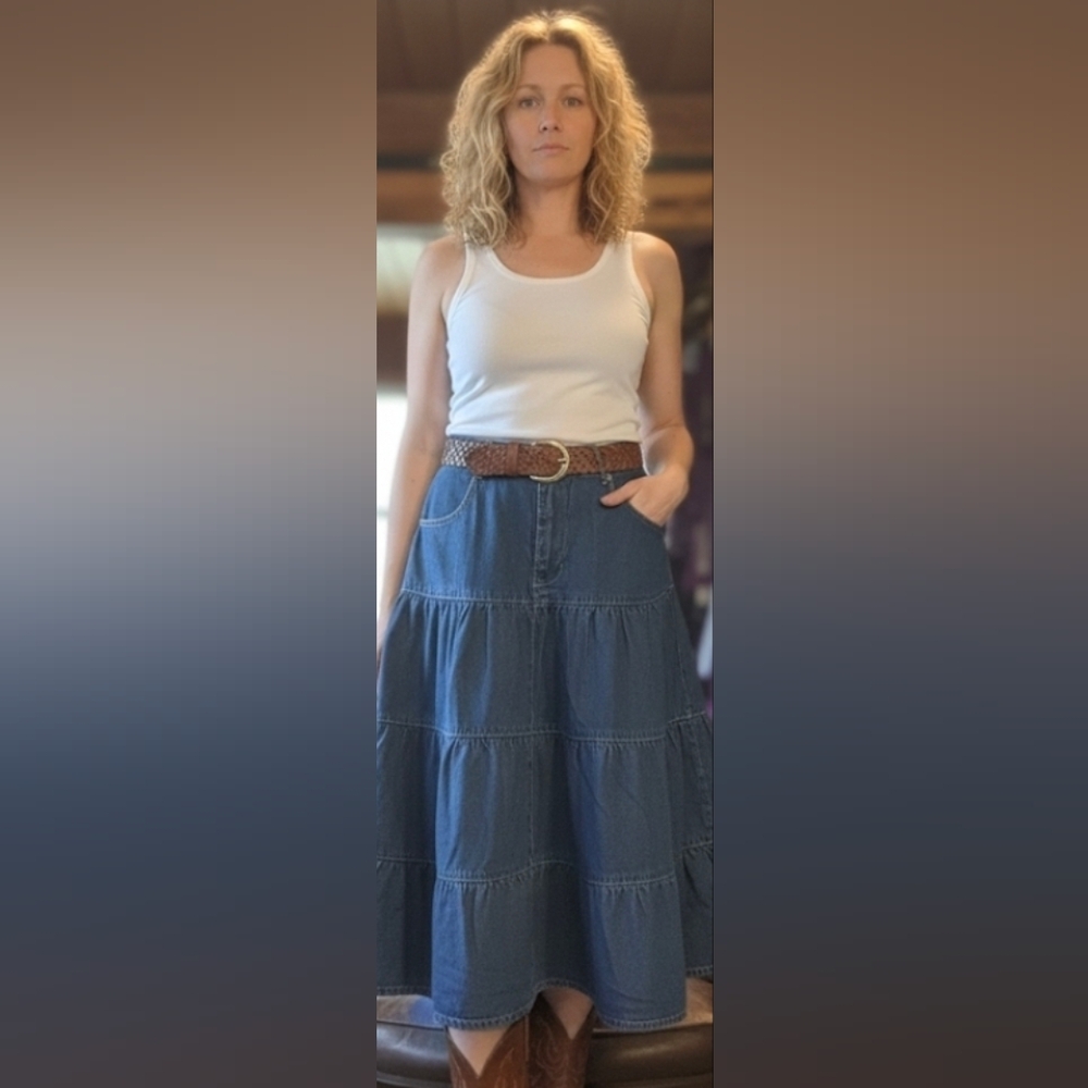 Denim Maxi Skirt